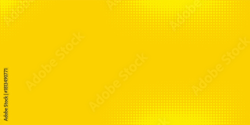Dots halftone yellow orange color pattern gradient texture with technology digital background. Dots pop art comics with summer background. Eps10