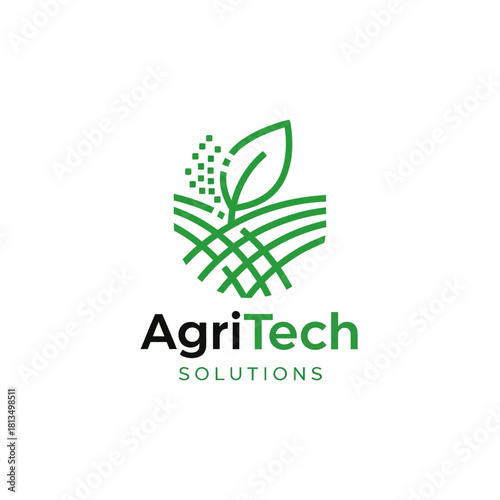 AgriTech Solutions Logo Representing Modern Agriculture and Technology.