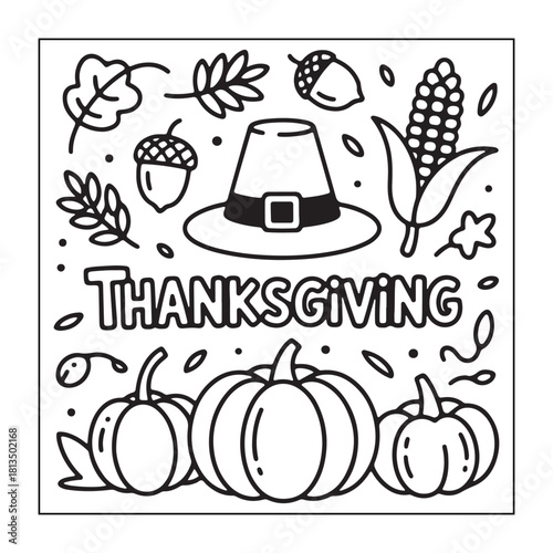 Thanksgiving icon sets with Thanksgiving elements.
