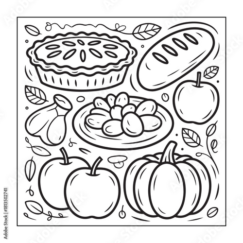 Thanksgiving icon sets with Thanksgiving elements.