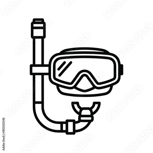 Scuba diving mask and snorkel isolated on for underwater sport