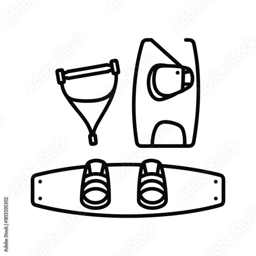 Kitesurfing equipment isolated on for extreme water sport