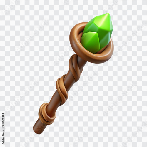 3D Elven Leaf Amulet Icon | Fantasy Pendant, Magical Jewelry, Enchanted Emerald