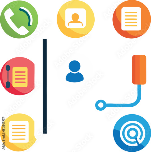 Address book phone contact icon with silhouette style