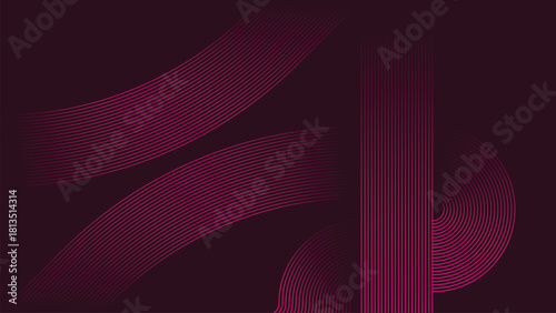 abstract pink purple lines digital geometric elements modern shiny vector background dark green stripes curve luxury for business EPS 10