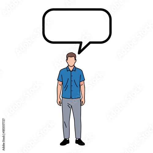 Person with a Thought Bubble Indicating Communication or Ideas
