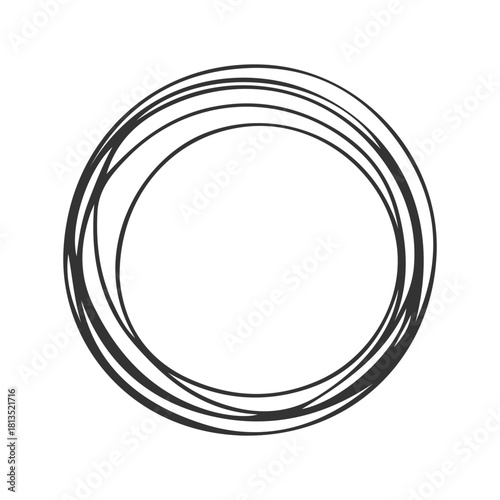 Chaotic Black Sketch Circle Illustration