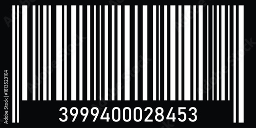 Barcode icon design. Realistic barcode. Simple fake bar code. Bar code for web design. Vector illustration.