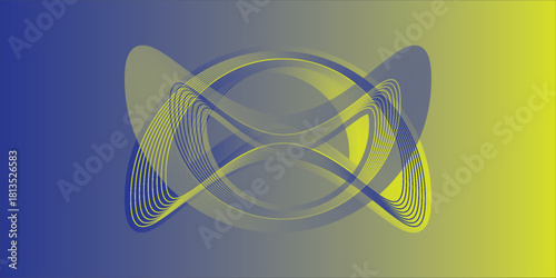 abstract blue yellow digital equalizer color Ukrainian flag, vector sound wave element. Pray for Ukraine