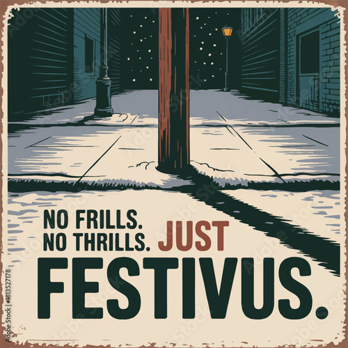 Colorful Festivus-themed t-shirt designs, featuring retro, vintage, and modern illustration styles. The artwork includes humorous Festivus slogans, “Festivus vibes only,” “Ask me about my Festivus,” “