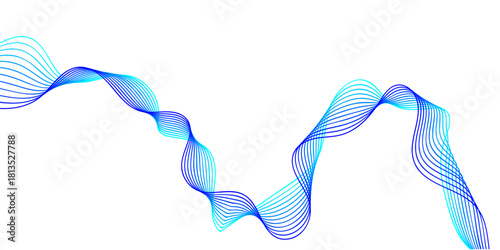 Isolated blue satin ribbon loop on a clean white background