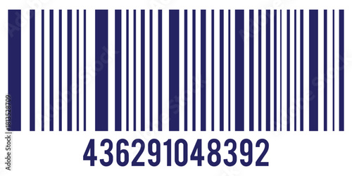Simple fake bar code, barcode scratched vector illustration. Universal code for scanning product or item. Barcode product distribution icon. eps 10