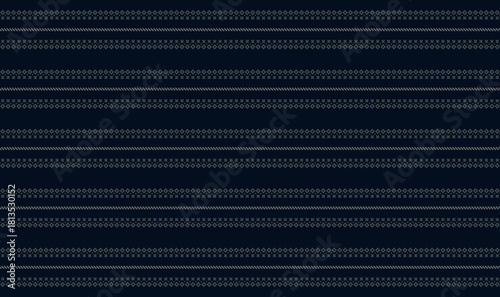 Geometric seamless pattern with abstract grey basketry imitation motif textured surface on dark blue background. Vector illustration,for shirt cloth cover decoration textile wallpaper all over print