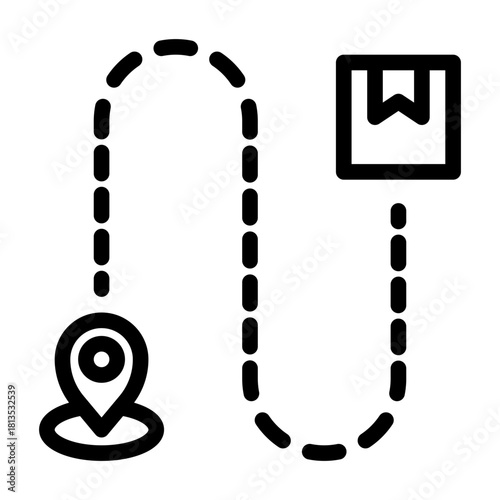 Global logistic route map line icon illustration