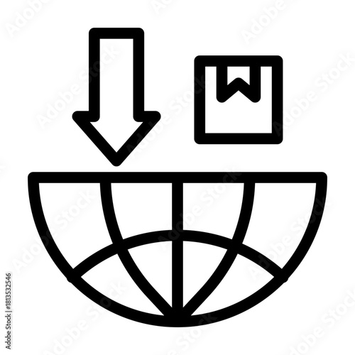 Import product line icon illustration