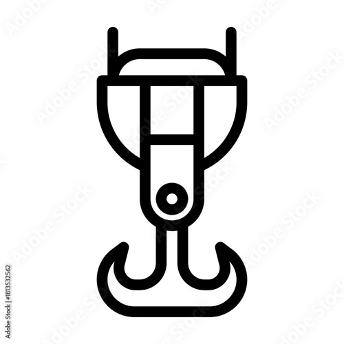 Port crane hook line icon illustration