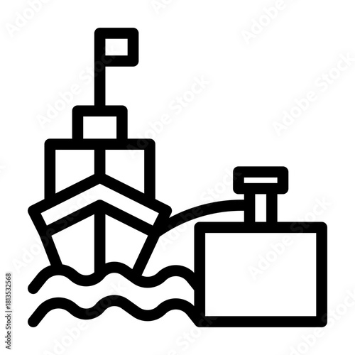 Harbor dock line icon illustration