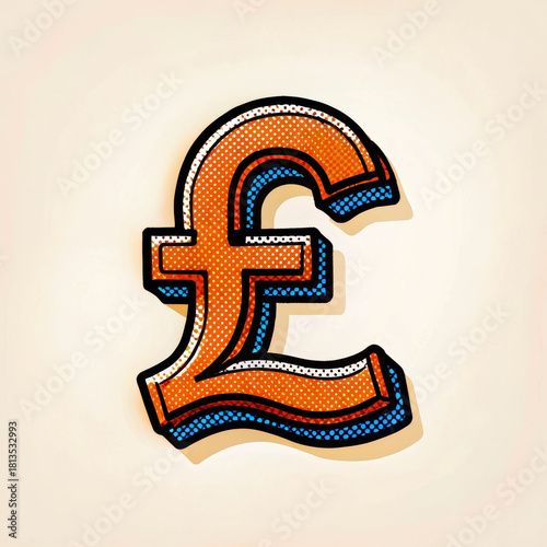 Stylish currency symbol representing security and value in vibrant design