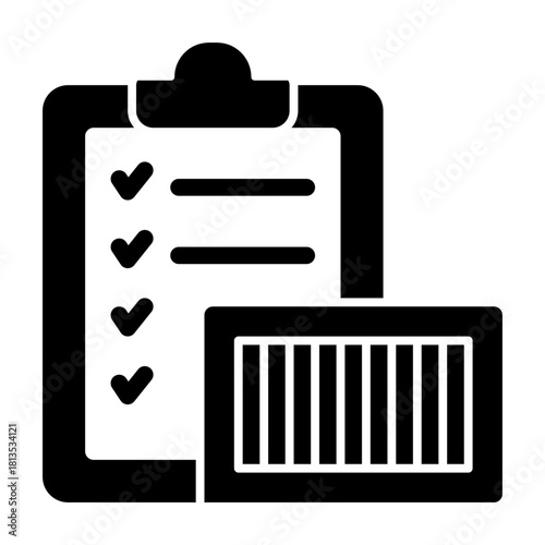 Shipping manifest solid icon illustration
