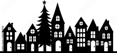 Winter Village Silhouette