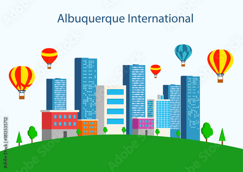 Albuquerque Balloon Fest Vector Image 