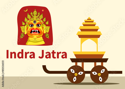 Indra Jatra Festival Vector Image