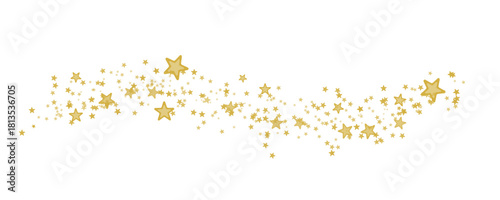 a scattering of golden stars, a celestial cascade. Vector stock illustration 