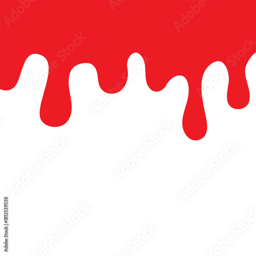 Red dripping liquid border vector