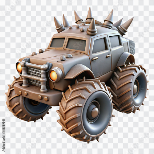 3D Post-Apocalypse War Truck Icon | Armored Vehicle, Monster Truck, Survival Vehicle