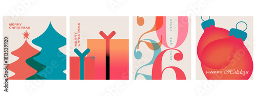 vector illustration of an abstract background, vector illustration of a christmas background, Big Set of 2026 Happy New Year logo text design. 2026 number design template. Collection of 2026 New year 