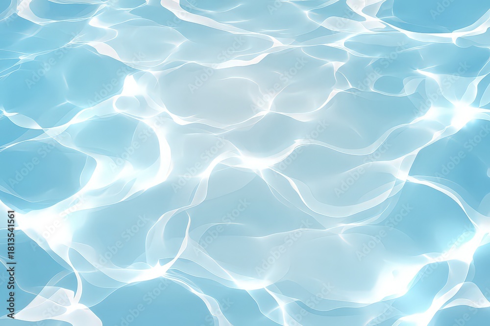 Obraz premium Abstract Water Surface with Light Reflections in Shades of Blue and White with Ripple Effects