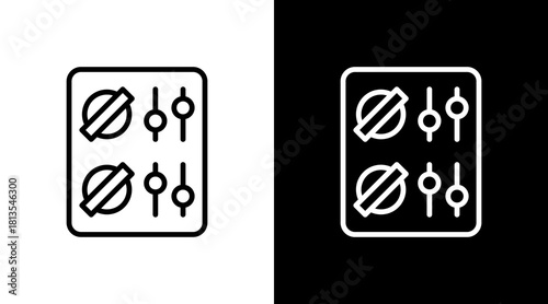 Control Panel  White Icon Set Design