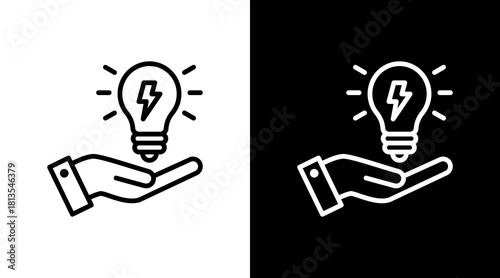 Energy Efficiency  White Icon Set Design