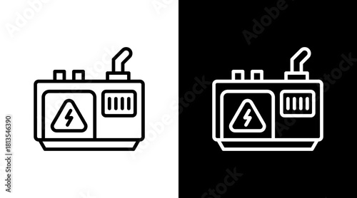 Power Generator  White Icon Set Design