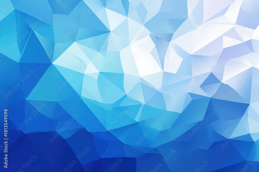 Fototapeta premium Abstract Low Poly Background with Blue and White Geometric Shapes
