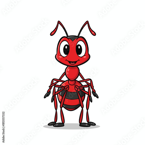 Cartoon Red Ant Character Illustration