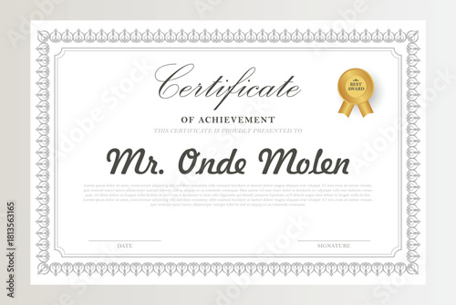 business award certificate, school graduation certificate