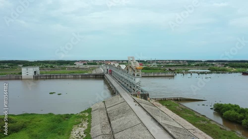 Wallpaper Mural Railway Bridge Over Water in Zhanjiang China Industrial Transportation Infrastructure Torontodigital.ca