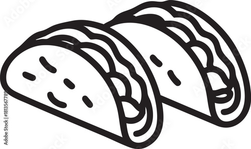 Taco vector icon, mexican food illustration, taco tuesday graphic eps silhouette