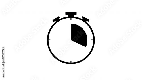 analog stopwatch countdown animation, short duration timer
