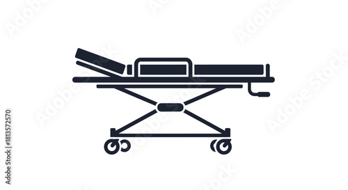 Medical stretcher icon simple flat vector illustration for healthcare and emergency services isolated on white background