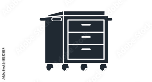 Medical cart icon simple flat vector illustration of hospital equipment isolated on white background