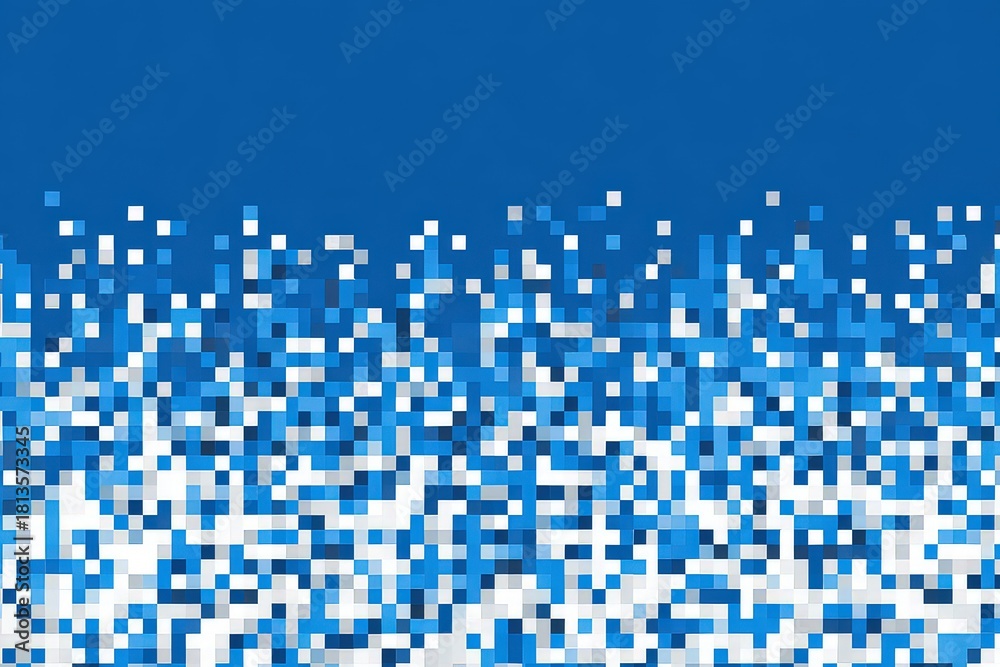 Fototapeta premium Abstract Blue Pixelated Background with Gradual Transition and Rectangular Shapes