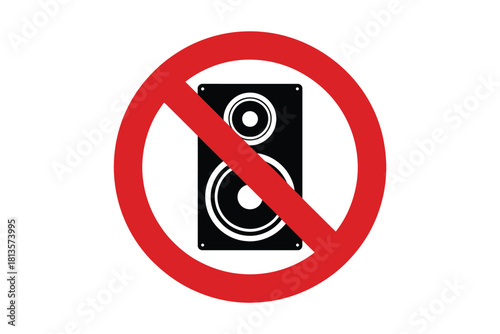 No loud music or sound allowed sign