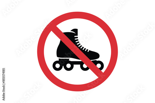 No rollerblading sign prohibiting inline skates