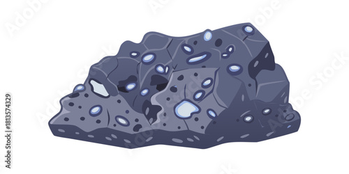 Textured volcanic rock showcases unique porous surface with intr.