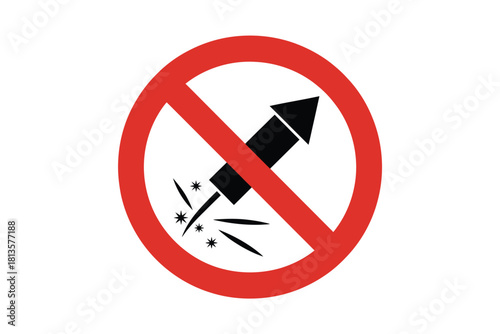 No fireworks allowed sign warning symbol