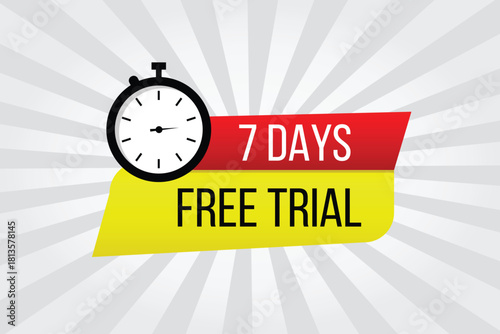 7 days free trial red and yellow design