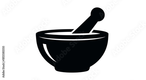 mortar and pestle isolated