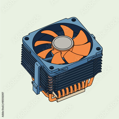 CPU Cooler Fan for Computer Processor Heat Dissipation.